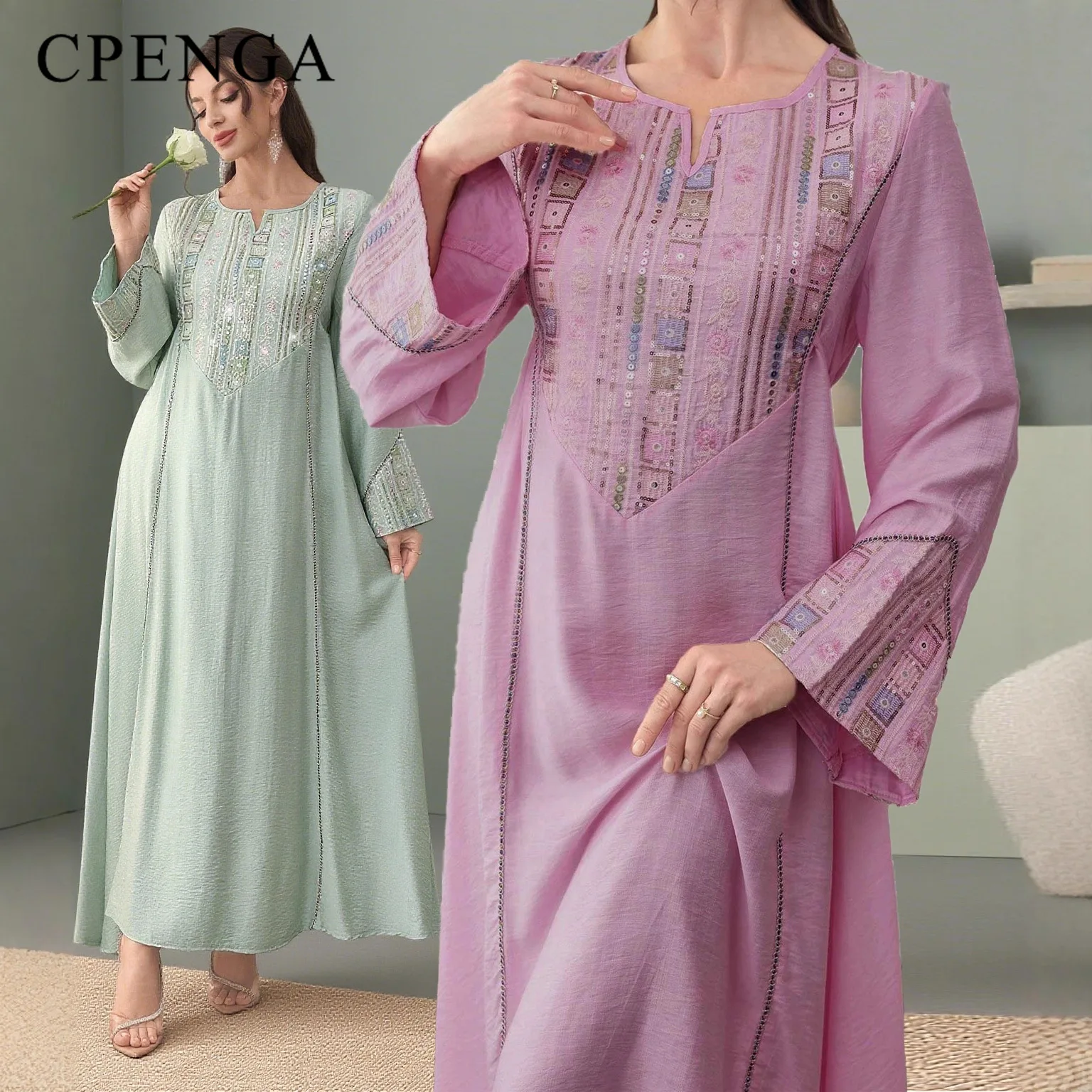 Luxuru Dubai Abaya for Muslim Women Ramadan Islamic Modest Embroidered Dress Eid Holiday Jalabiya Outfit Turkey Caftan Femme
Luxuru Dubai Abaya for Muslim Women Ramadan Islamic Modest Embroidered Dress Eid Holiday Jalabiya Outfit Turkey Caftan Femme
