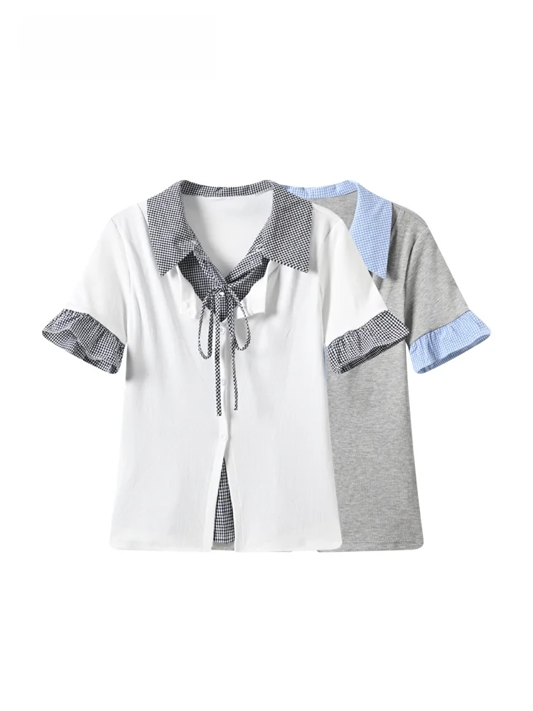 CaraCLUB Large Size Preppy Style Women's Shirt Summer New Plaid Patchwork Shoulder Lengthened Short Sleeve Midi Dress
CaraCLUB Large Size Preppy Style Women's Shirt Summer New Plaid Patchwork Shoulder Lengthened Short Sleeve Midi Dress