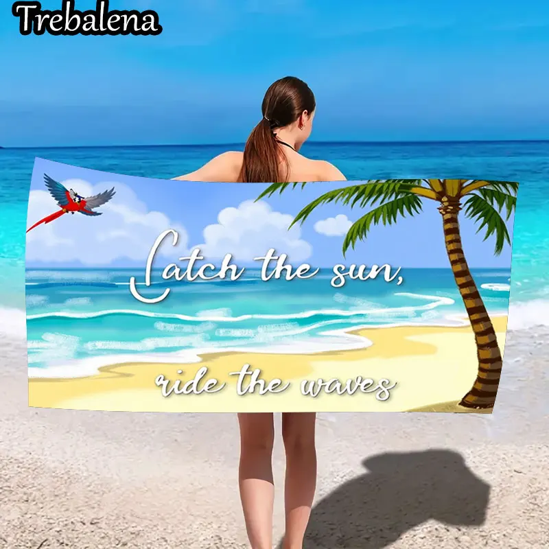 30*60inch Ultra-Soft Beach Towel with Catch the Sun Ride the Waves Tropical Beach Towel
30*60inch Ultra-Soft Beach Towel with Catch the Sun Ride the Waves Tropical Beach Towel