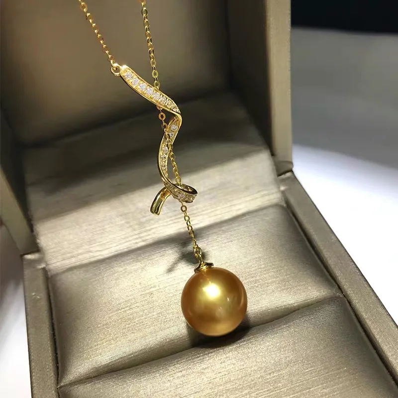 Huge AAAA 10-11mm Natural south sea Golden Round Pearl Pendant Necklace 925 Silver
Huge AAAA 10-11mm Natural south sea Golden Round Pearl Pendant Necklace 925 Silver