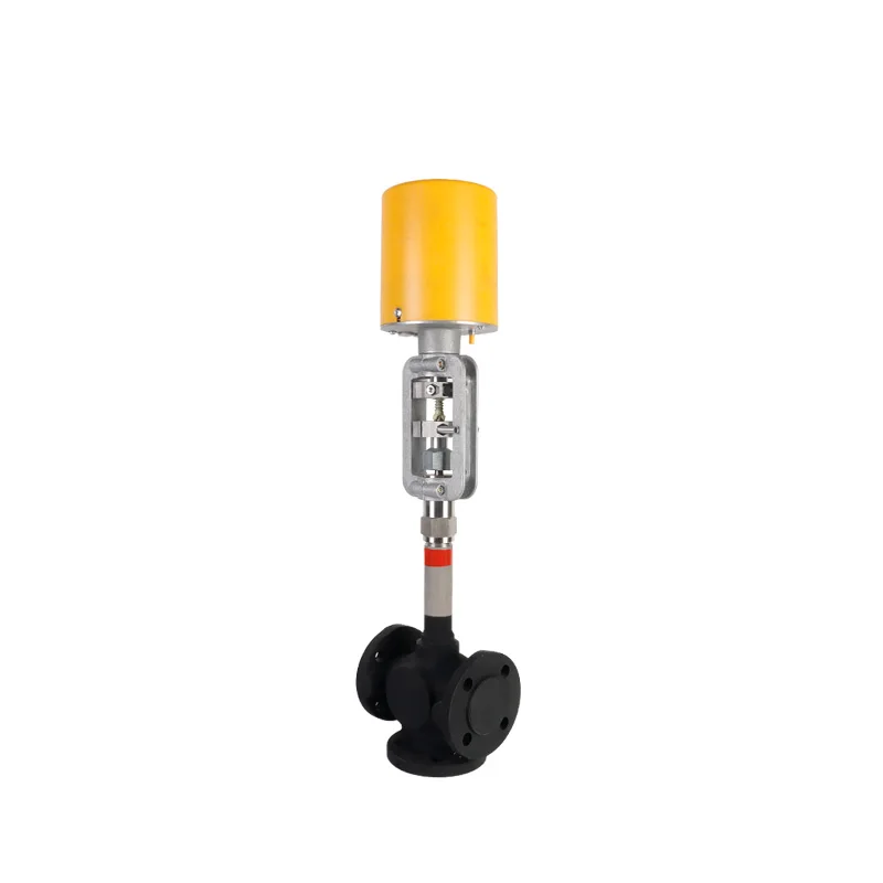 Electric three-way control valve, heat transfer oil and hot water confluence valve
Electric three-way control valve, heat transfer oil and hot water confluence valve