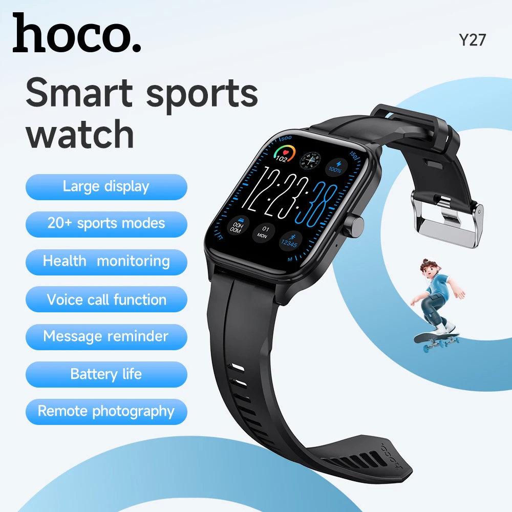 HOCO Y27 1.95inch TFT Touch Screen Smart Watch Call Version Support Sports Sleep Heart-Rate Monitoring For Men Business Gifts
HOCO Y27 1.95inch TFT Touch Screen Smart Watch Call Version Support Sports Sleep Heart-Rate Monitoring For Men Business Gifts