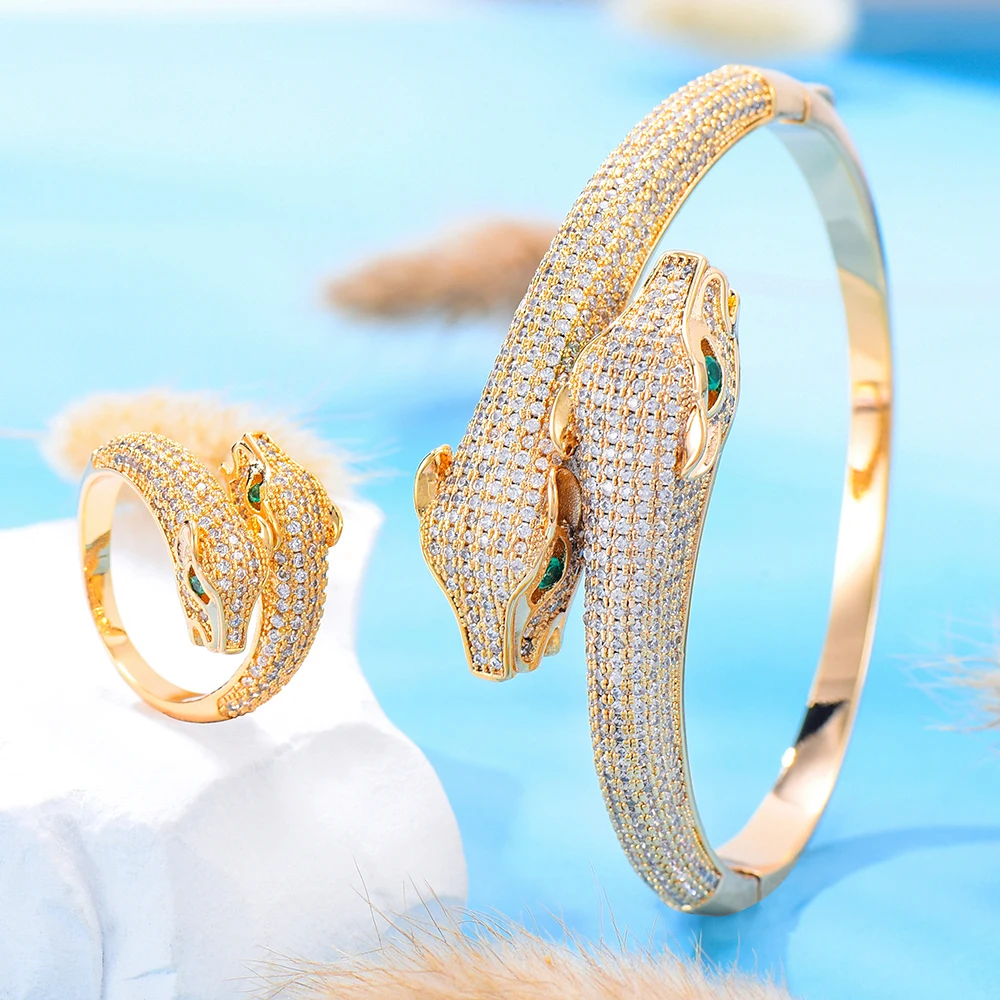 Kellybola New Luxury Cool Trendy Leopard Bangle Ring Jewelry Sets For Bridal Wedding High Quality Original Design Fashion Style
Kellybola New Luxury Cool Trendy Leopard Bangle Ring Jewelry Sets For Bridal Wedding High Quality Original Design Fashion Style