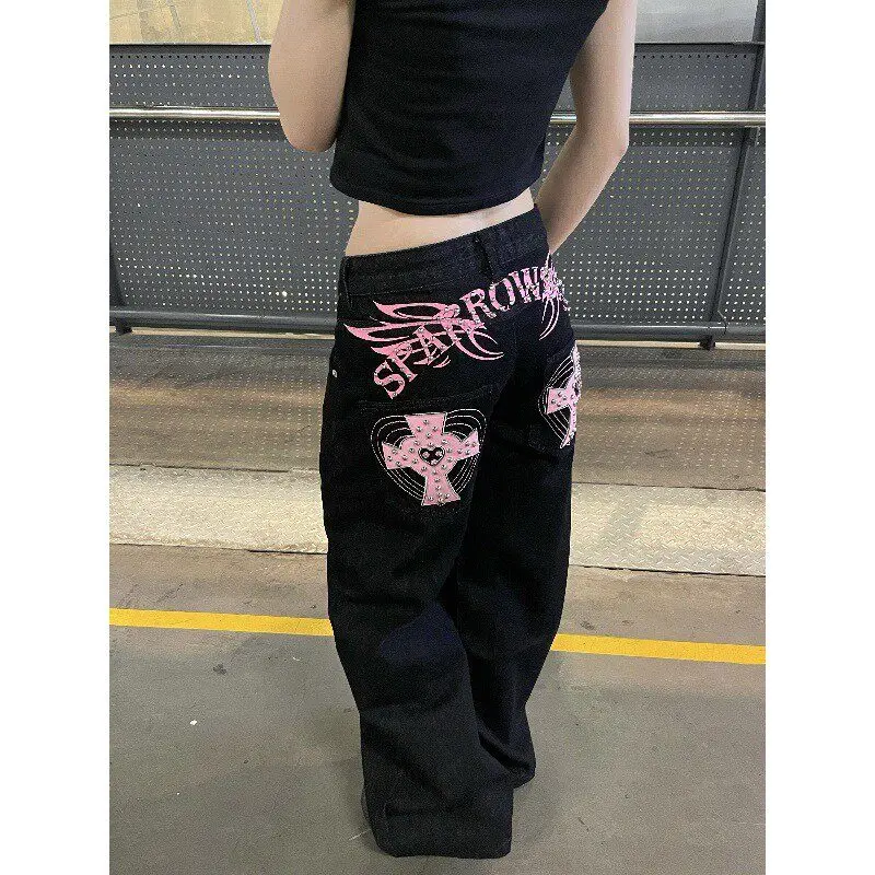 American Retro Alphabet Cross Rivet Knife Jeans Straight Leg Wide Leg Loose Slimming Casual Long Pants Men Women
American Retro Alphabet Cross Rivet Knife Jeans Straight Leg Wide Leg Loose Slimming Casual Long Pants Men Women
