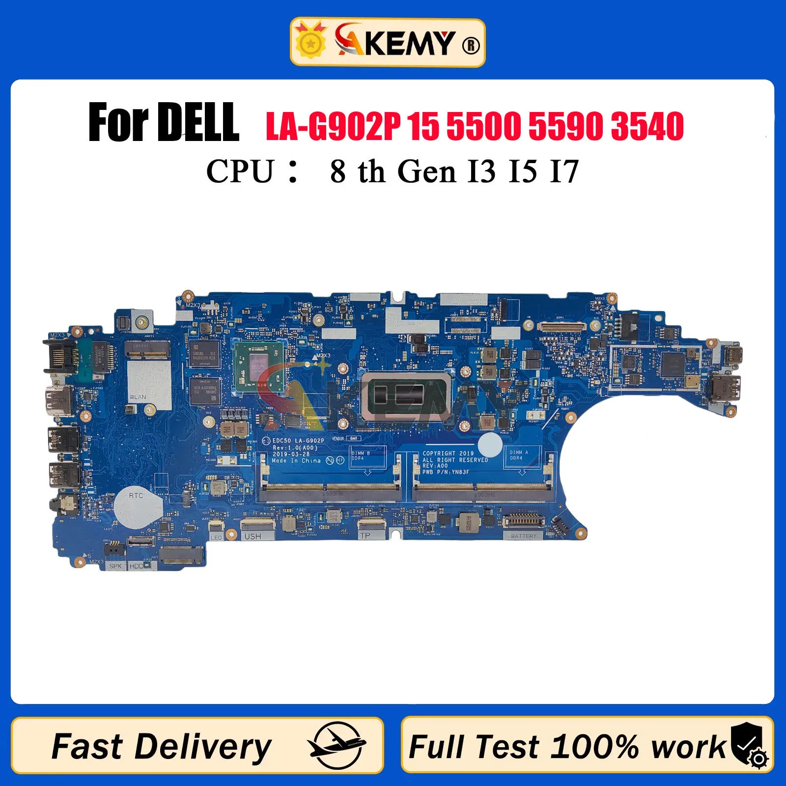 LA-G902P Mainboard For Dell Latitude 5500 3540 CN-JCXDY 08K4FK 0VM2Y4 06YY9J 04TXRT 02T31D Laptop Motherboard DDR4 100%Tested OK
LA-G902P Mainboard For Dell Latitude 5500 3540 CN-JCXDY 08K4FK 0VM2Y4 06YY9J 04TXRT 02T31D Laptop Motherboard DDR4 100%Tested OK