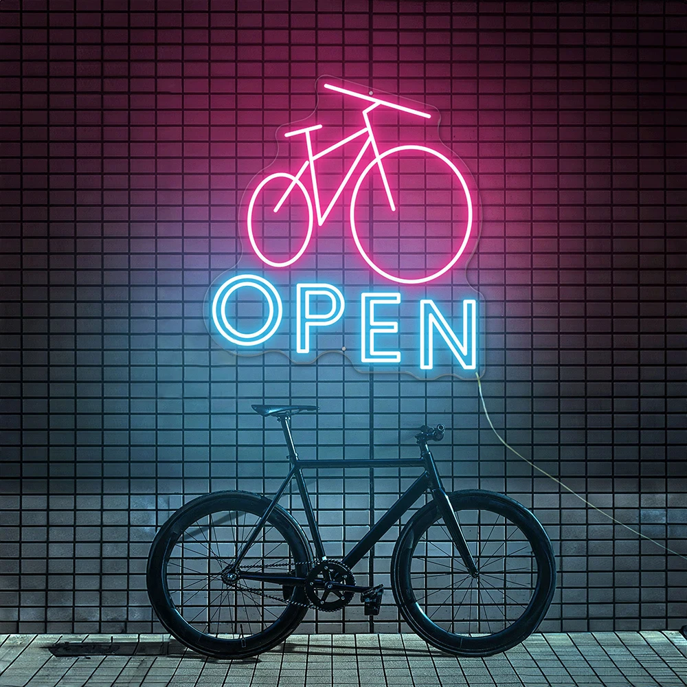 Bike Open Neon Sign Bicycle LED Light Custom Name Bicycle Shop Open Night Light Outdoor Neon Bicycle Art Bike Store Decoration
Bike Open Neon Sign Bicycle LED Light Custom Name Bicycle Shop Open Night Light Outdoor Neon Bicycle Art Bike Store Decoration