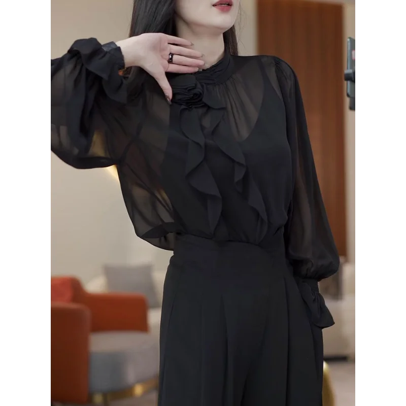 Шифоновая рубашка, женская осенняя новинка, однотонный свободный универсальный повседневный топ с круглыми отверстиями и длинными рукавами
Шифоновая рубашка, женская осенняя новинка, однотонный свободный универсальный повседневный топ с круглыми отверстиями и длинными рукавами