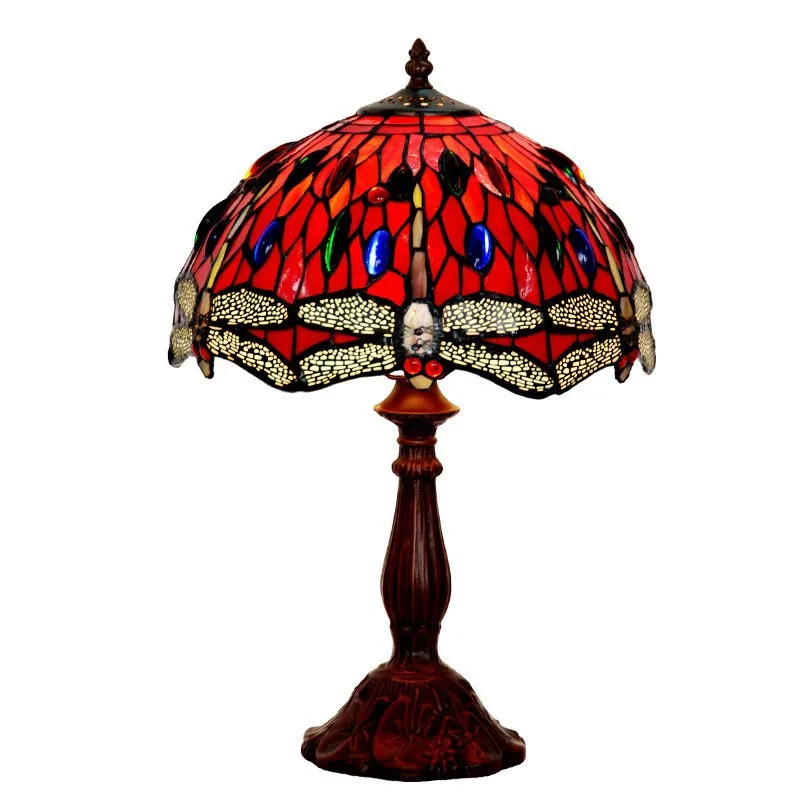 12 inch red dragonfly European bedroom bedside study bedroom glass handmade desk lamp
12 inch red dragonfly European bedroom bedside study bedroom glass handmade desk lamp