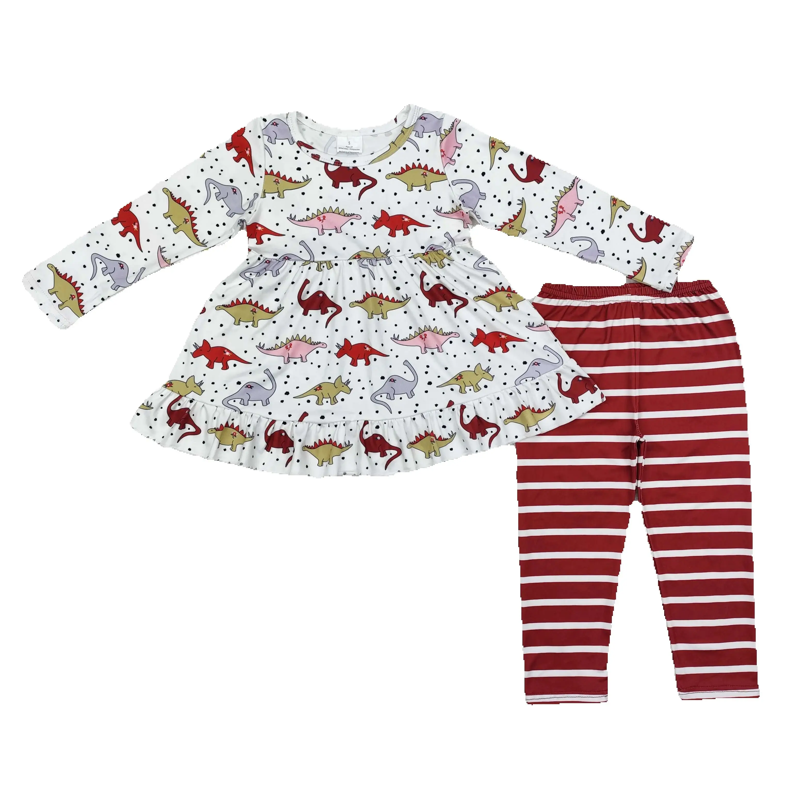 GLP2073 Kids Girls Autumn Outfit Sets Long Sleeves Dinosaur Beige Print With Trousers Children Clothes Rts No Moq
GLP2073 Kids Girls Autumn Outfit Sets Long Sleeves Dinosaur Beige Print With Trousers Children Clothes Rts No Moq