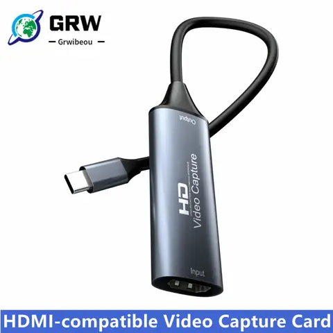 Karta przechwytywania wideo HDMI do USB/Type-C, 4K, kompatybilna z HDMI, do Macbooka, PS4, PC, gier, DVD, nagrywania z kamery