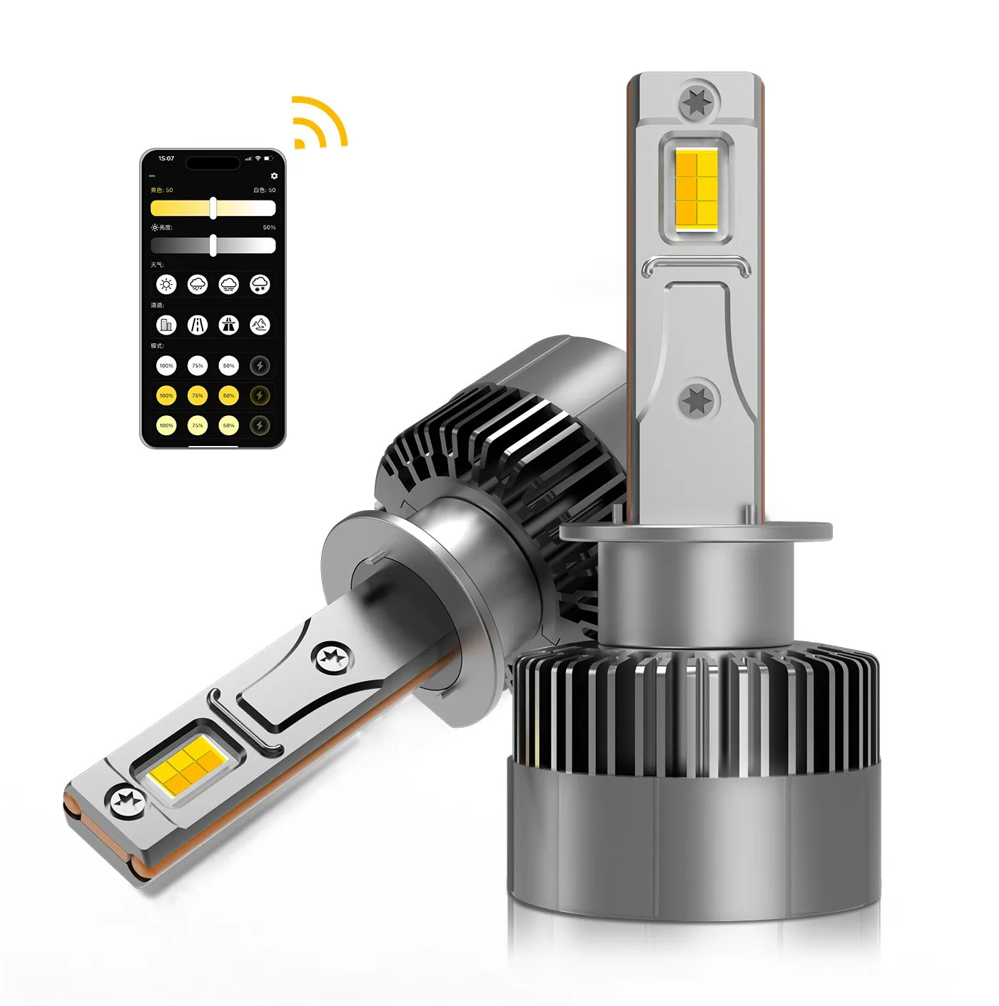 H1 H3 H7 H8 H9 H11 H16 LED Headlight Bulbs 12V 120W 3000K 4300K 6000K Car Light Replacement APP dimming control
H1 H3 H7 H8 H9 H11 H16 LED Headlight Bulbs 12V 120W 3000K 4300K 6000K Car Light Replacement APP dimming control