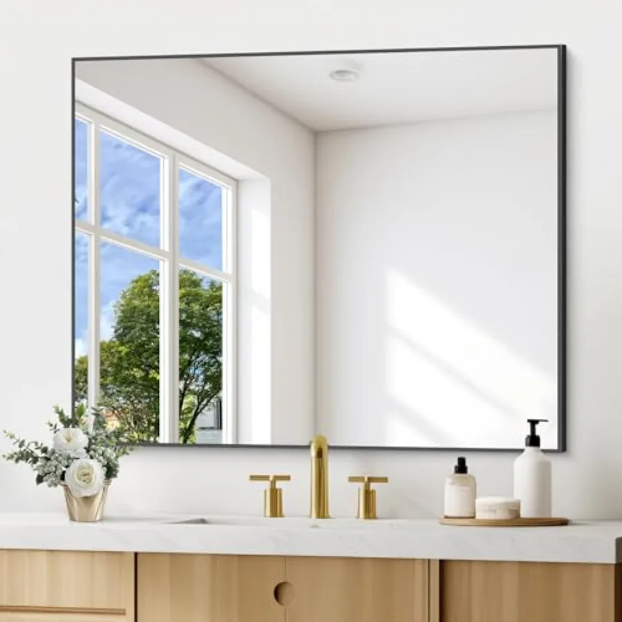 Bathroom Mirror for Wall, 30x36 Inch Rectangle Mirrors with Metal Frame, Modern Vanity Wall Mirror Decor for Entryway Hangs, Ba
Bathroom Mirror for Wall, 30x36 Inch Rectangle Mirrors with Metal Frame, Modern Vanity Wall Mirror Decor for Entryway Hangs, Ba