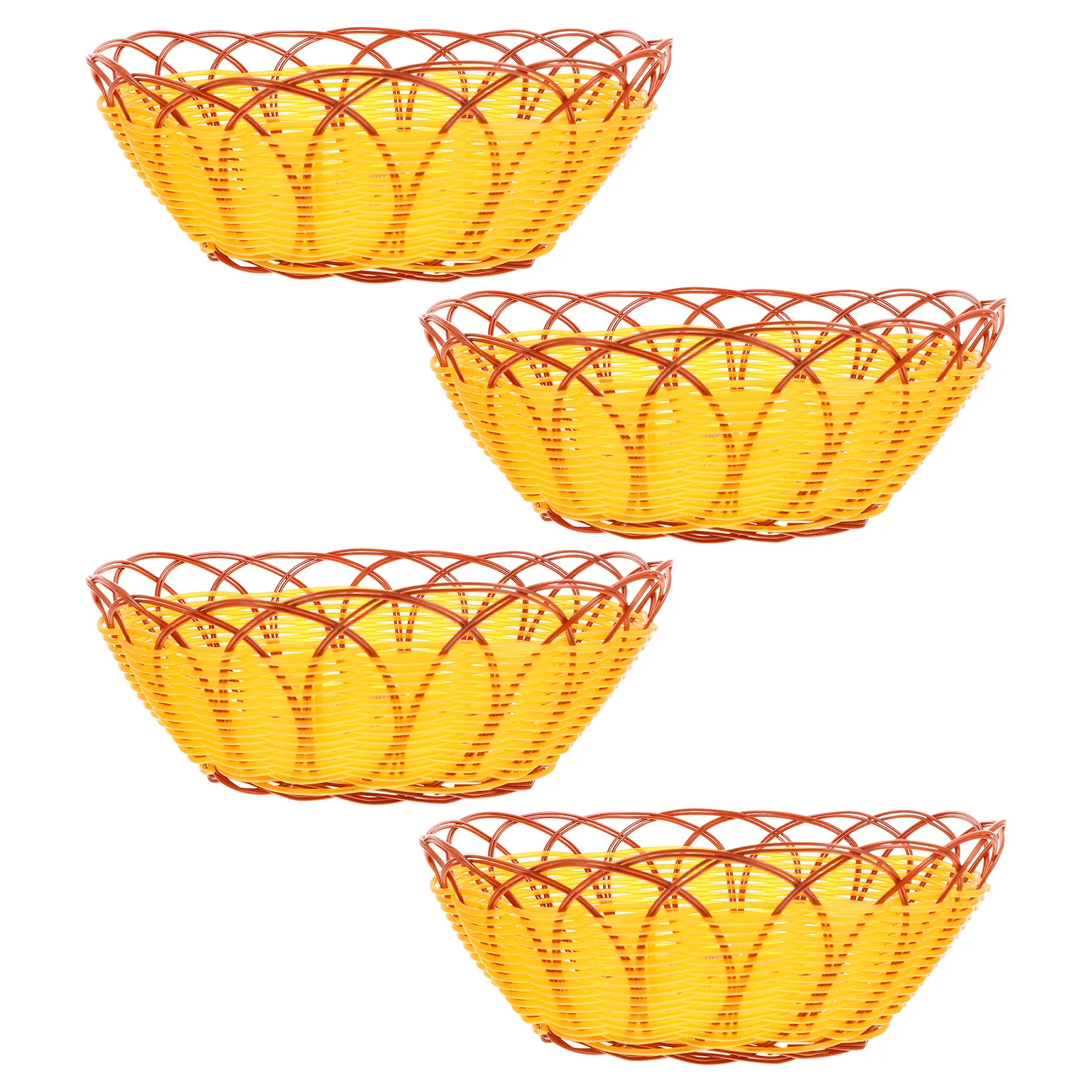 4Pcs Natural Rustic Woven Plastic Storage Basket Multi Functional Fruit Snack Bread Holder Indoor Home Office Decor Sundries
4Pcs Natural Rustic Woven Plastic Storage Basket Multi Functional Fruit Snack Bread Holder Indoor Home Office Decor Sundries