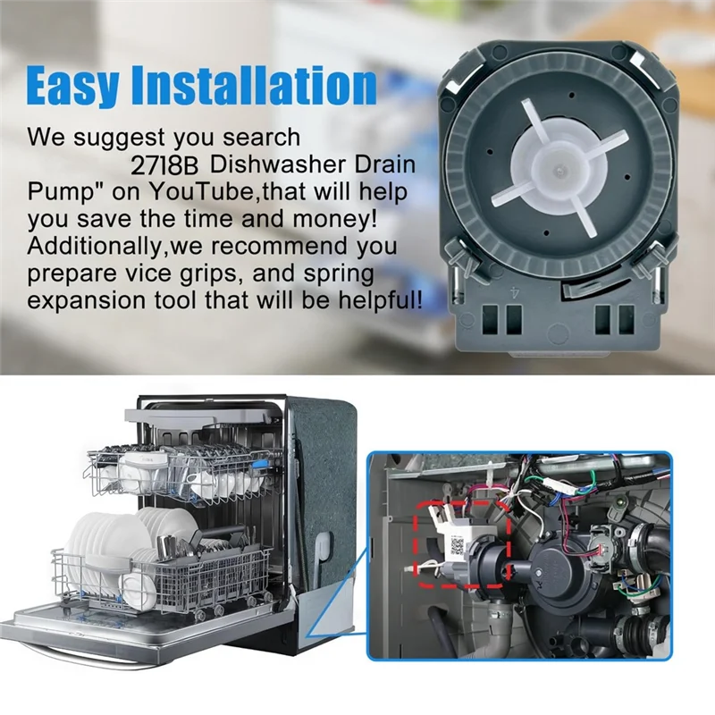 T99C-2718B 120V 60Hz Dishwasher Drain Pump For GE WG04F10194 For Midea 11001011000221 Dishwasher Replacement Parts
T99C-2718B 120V 60Hz Dishwasher Drain Pump For GE WG04F10194 For Midea 11001011000221 Dishwasher Replacement Parts