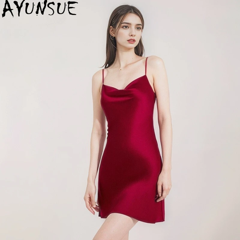 AYUNSUE 16Mm 100% Real Mulberry Silk Pajama Sexy Sleepwear Night Dress Women's Home Clothes 2026 Summer Mini Dress Woman Пижама
AYUNSUE 16Mm 100% Real Mulberry Silk Pajama Sexy Sleepwear Night Dress Women's Home Clothes 2026 Summer Mini Dress Woman Пижама