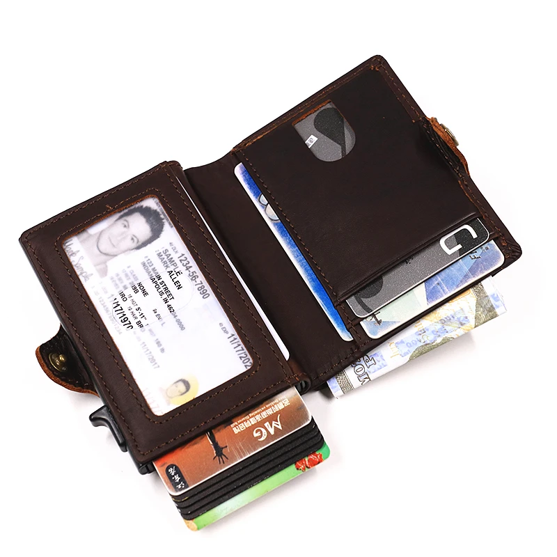 Мужской кошелек из натуральной кожи с блокировкой Rfid, короткий тонкий всплывающий держатель для кредитных карт, мужской кошелек с карманом для удостоверения личности, окно, сумка для монет
Мужской кошелек из натуральной кожи с блокировкой Rfid, короткий тонкий всплывающий держатель для кредитных карт, мужской кошелек с карманом для удостоверения личности, окно, сумка для монет