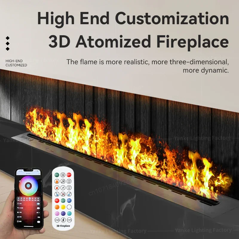 Smart Fireplace APP Control 3D Colorful Flame Atomized LED ECO Water Vapor Indoor Electric Fireplace TV Wall Living Room Decor
Smart Fireplace APP Control 3D Colorful Flame Atomized LED ECO Water Vapor Indoor Electric Fireplace TV Wall Living Room Decor