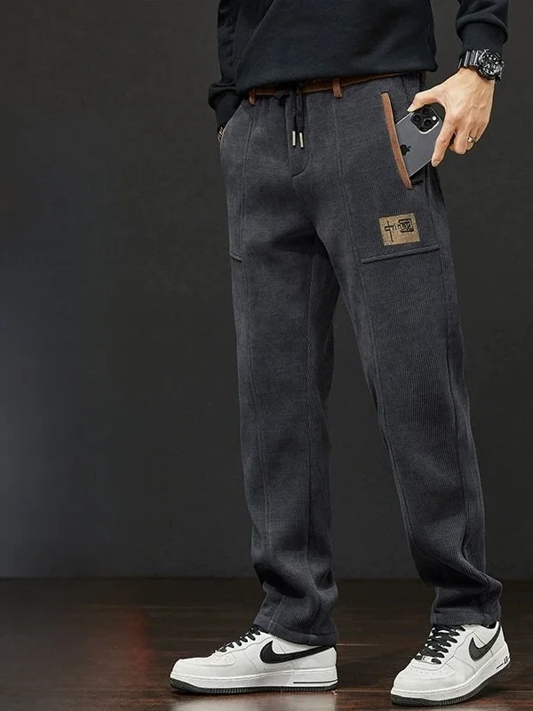 Men's Casual Fce Lined Thiened Loose Straight Leg Sport Pants Autumn Winter Warm Embroidered Trendy Chinese Sle Trousers
Men's Casual Fce Lined Thiened Loose Straight Leg Sport Pants Autumn Winter Warm Embroidered Trendy Chinese Sle Trousers