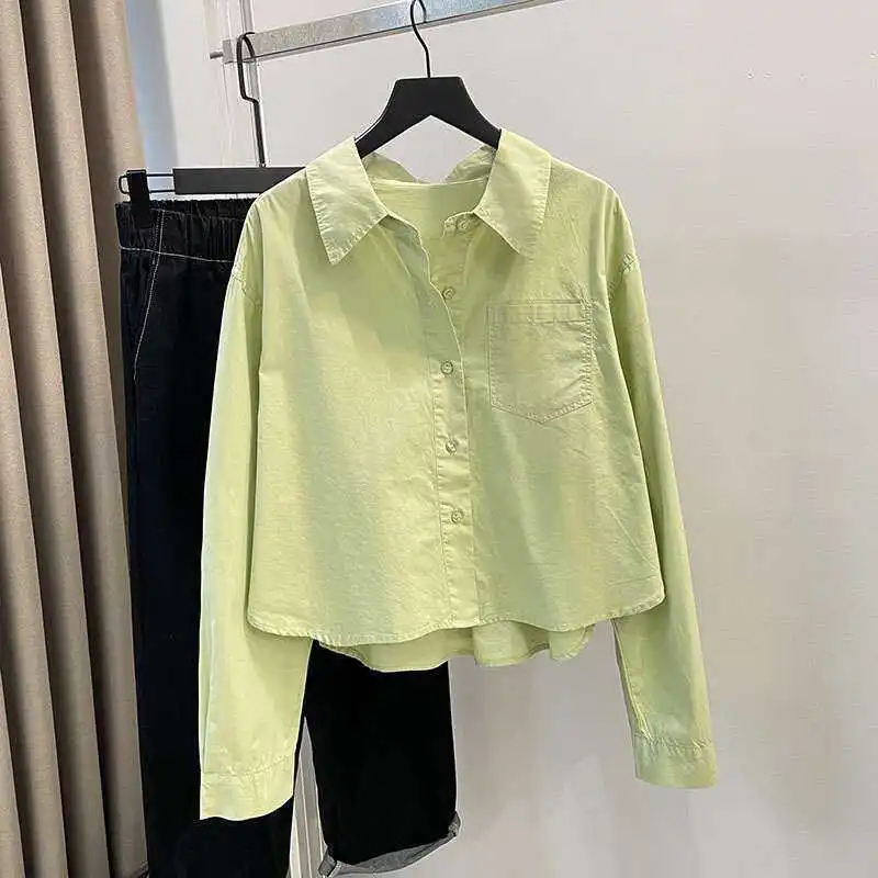 Свободный крой, 100% хлопок, женская модная повседневная блузка с длинным рукавом для весны и осени в корейском стиле для офиса
Свободный крой, 100% хлопок, женская модная повседневная блузка с длинным рукавом для весны и осени в корейском стиле для офиса