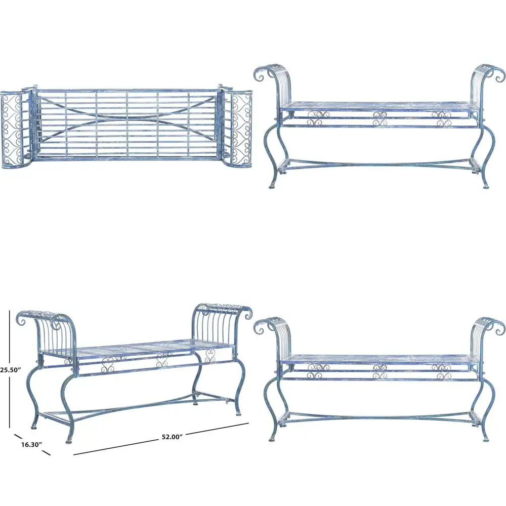 Victorian-Style Antique Blue Outdoor Bench from Safavieh's Brielle Collection
Victorian-Style Antique Blue Outdoor Bench from Safavieh's Brielle Collection