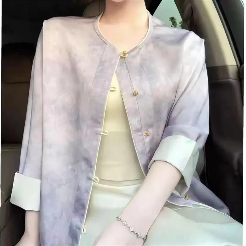 New Chinese Style Women's Printed Elegant Jacket Spring Summer Two-sided Wear Sweet Coat Female Vintage Cardigan Outerwear Tops
New Chinese Style Women's Printed Elegant Jacket Spring Summer Two-sided Wear Sweet Coat Female Vintage Cardigan Outerwear Tops