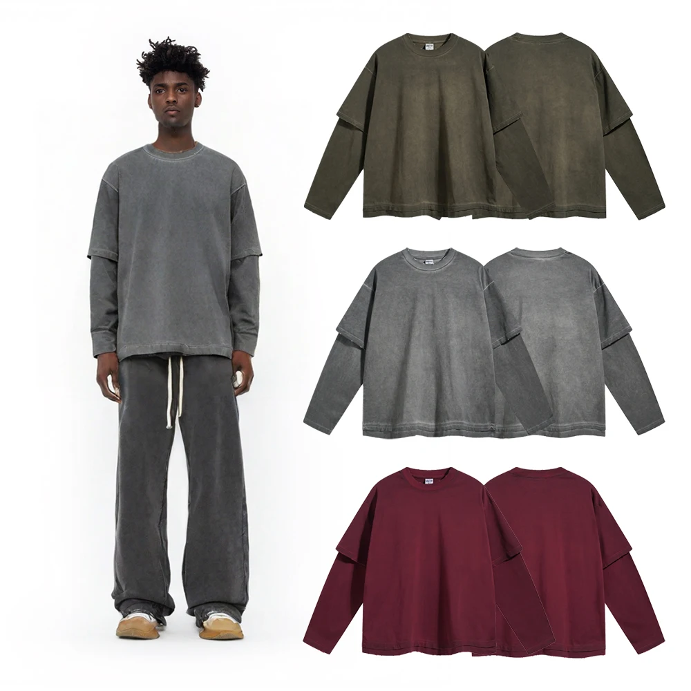 New Autumn Men's Clothing Streetwear Distressed Two Fake T-shirts Retro Hip-hop Street Style Cotton Casual Men‘s Long Sleeve Tee
New Autumn Men's Clothing Streetwear Distressed Two Fake T-shirts Retro Hip-hop Street Style Cotton Casual Men‘s Long Sleeve Tee