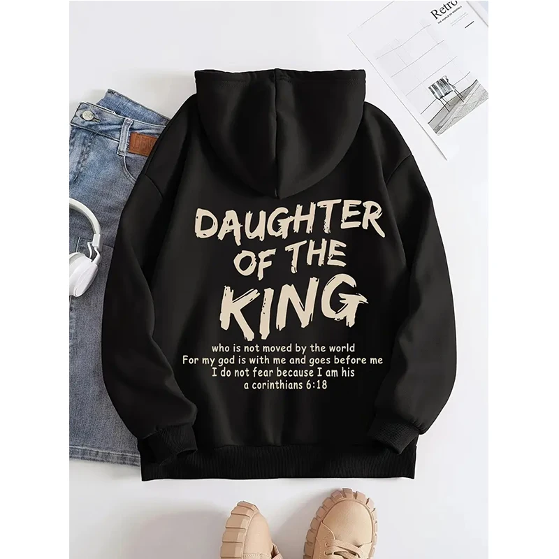 Slogan "Daughter of The King" Letter Print Long Sleeve Hoodies Unisex Autunm Winter Sweatshirts Streetwear Graphic Y2k Pullovers
Slogan "Daughter of The King" Letter Print Long Sleeve Hoodies Unisex Autunm Winter Sweatshirts Streetwear Graphic Y2k Pullovers