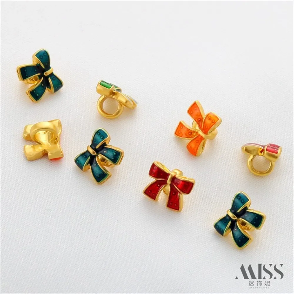 18K Gold Bag Color Matte Gold Bow Buckle Large Hole Bead Spacer DIY Handmade Bracelet Necklace Rope Jewelry Accessories
18K Gold Bag Color Matte Gold Bow Buckle Large Hole Bead Spacer DIY Handmade Bracelet Necklace Rope Jewelry Accessories