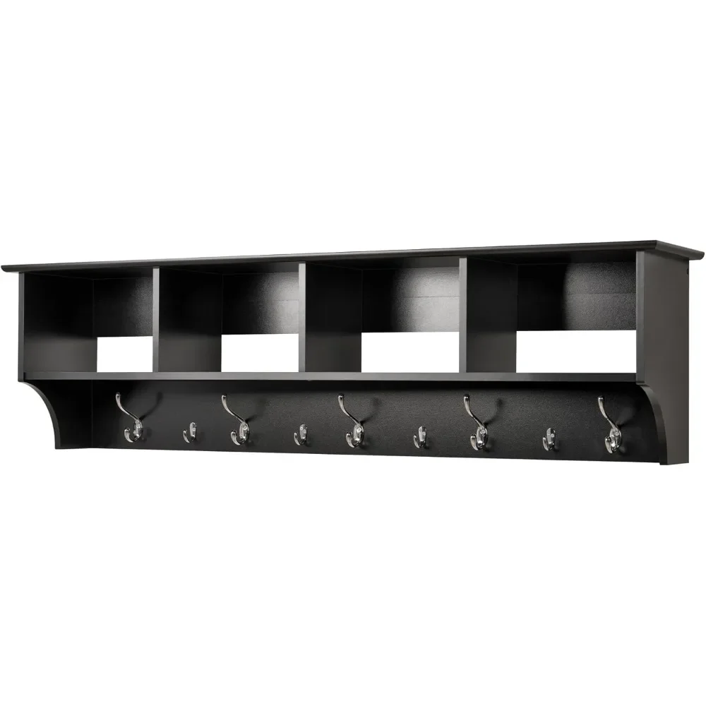 Modern Wall Mounted Coat Rack with 4 Shelves and Hooks for Hallway or Entryway Storage Black
Modern Wall Mounted Coat Rack with 4 Shelves and Hooks for Hallway or Entryway Storage Black