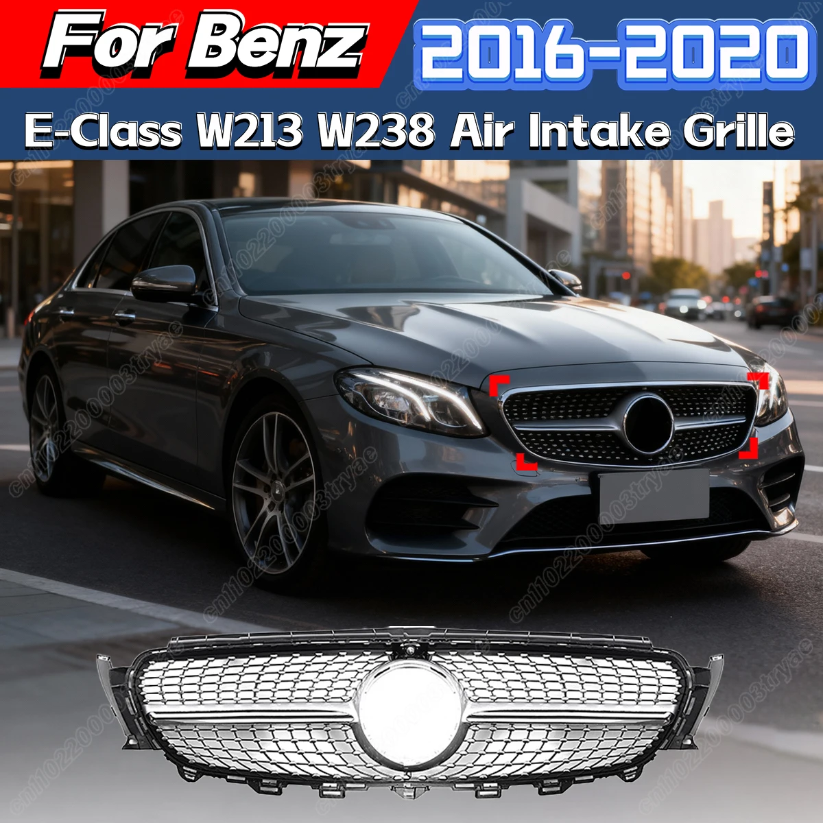 For Mercedes Benz E-Class W213 W238 2016 2017 2018 2019 2020 Car Front Bumper Diamond Style Air Intake Grille Radiator Cover Kit
For Mercedes Benz E-Class W213 W238 2016 2017 2018 2019 2020 Car Front Bumper Diamond Style Air Intake Grille Radiator Cover Kit