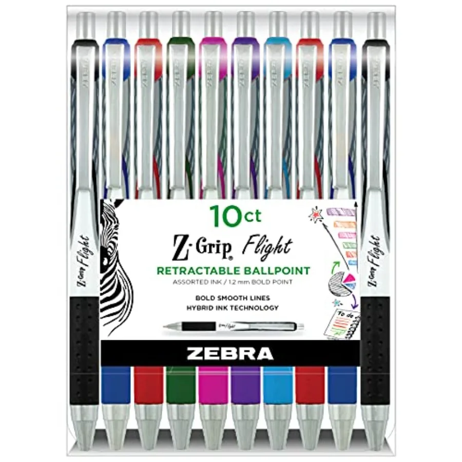 Z-Grip Flight Retractable Ballpoint Pen, Bold Point 1.2mm, Assorted Ink Colors, School Supplies, Teacher Supplies, and Office S
Z-Grip Flight Retractable Ballpoint Pen, Bold Point 1.2mm, Assorted Ink Colors, School Supplies, Teacher Supplies, and Office S