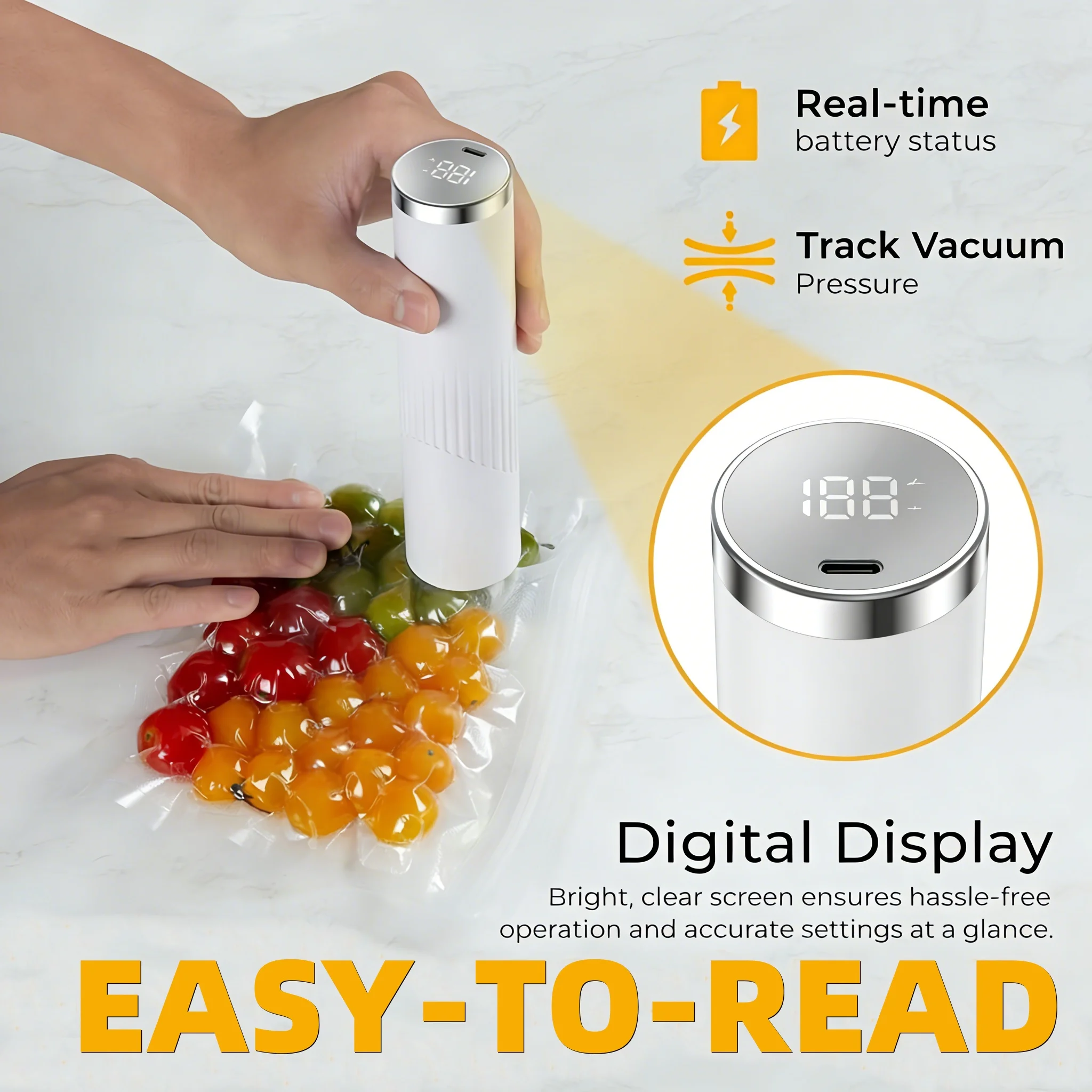 USB Rechargeable Electric Vacuum Sealer Machine 12 Reusable Bags Vacuum Sealer Suitable for Food Preservation Camping Freezer
USB Rechargeable Electric Vacuum Sealer Machine 12 Reusable Bags Vacuum Sealer Suitable for Food Preservation Camping Freezer