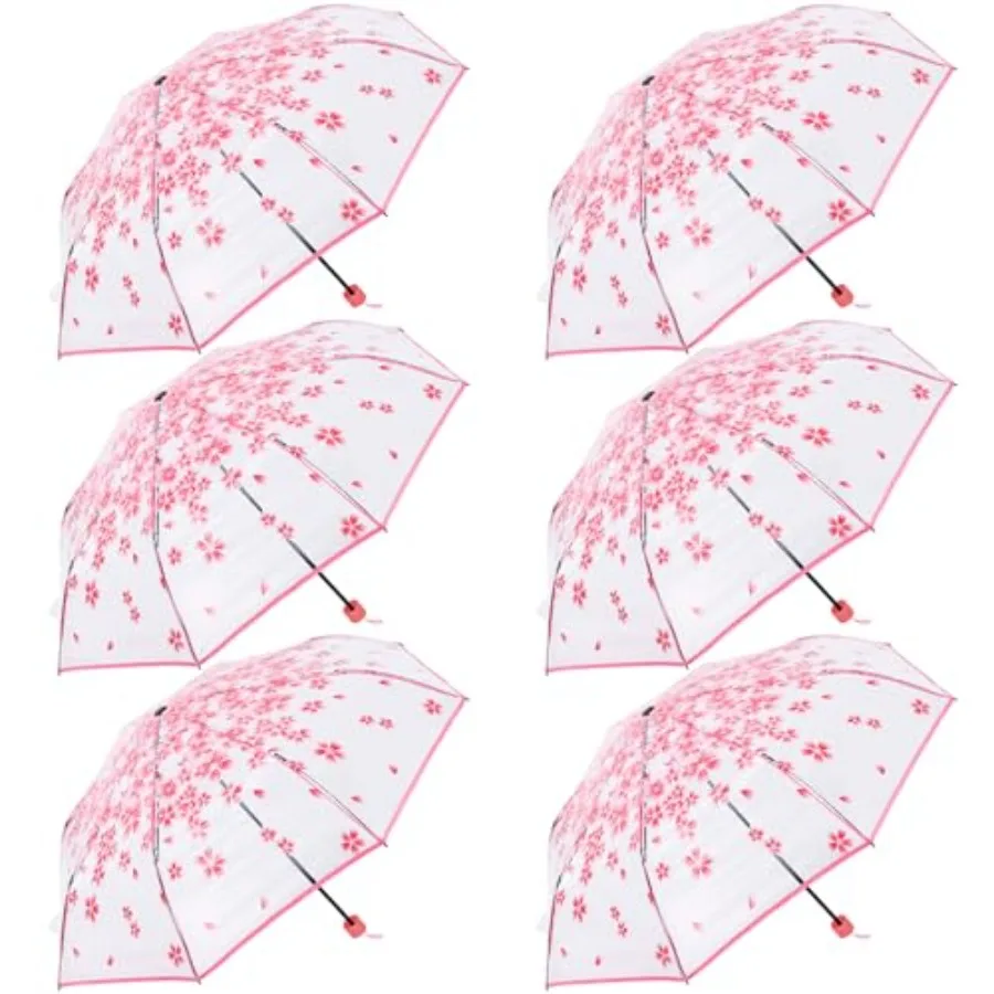 6 Pack Cherry Blossom Umbrella Clear Folding Travel Transparent Floral Rain Umbrellas For Adult Girls Romantic Flower Wedding D
6 Pack Cherry Blossom Umbrella Clear Folding Travel Transparent Floral Rain Umbrellas For Adult Girls Romantic Flower Wedding D