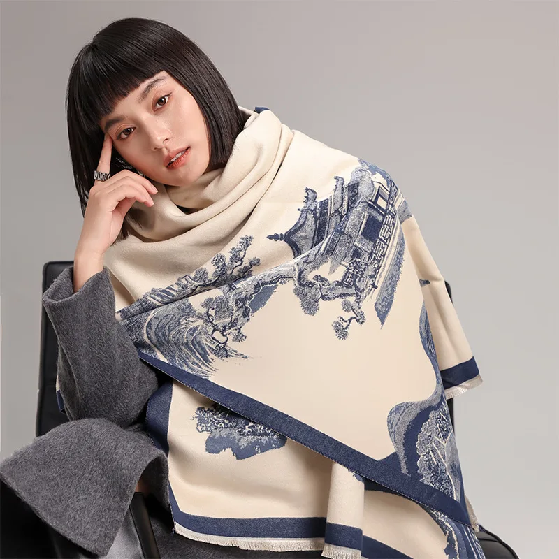 New Women Winter Versatile Imitation Cashmere Double-sided Thickened To Keep Warm Style Cold Insulation Shawl
New Women Winter Versatile Imitation Cashmere Double-sided Thickened To Keep Warm Style Cold Insulation Shawl