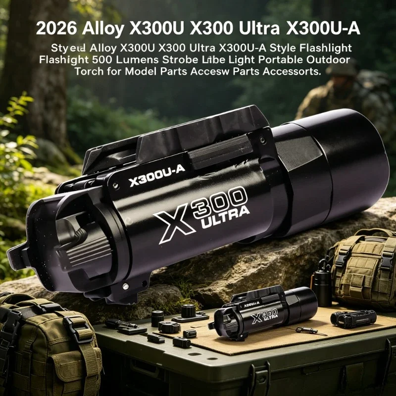 Alloy 500 Lumens X300U Style Flashlight Strobe Light Portable Outdoor Torch for Sport Wargame Model Parts Accessories
Alloy 500 Lumens X300U Style Flashlight Strobe Light Portable Outdoor Torch for Sport Wargame Model Parts Accessories