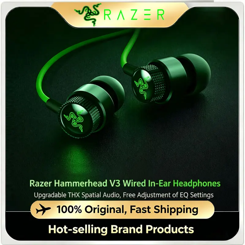 Razer Hammerhead V3 Wired Gaming Earbuds 3.5mm & USB-C In-Ear Headset For PS4 PC Mac Xbox Switch Mobile
Razer Hammerhead V3 Wired Gaming Earbuds 3.5mm & USB-C In-Ear Headset For PS4 PC Mac Xbox Switch Mobile