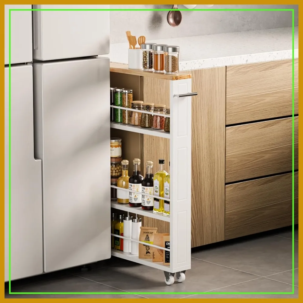 4 Tier White Slim Storage Cart with Handle, Slide Out Rolling Utility Cart for Kitchen, Laundry, Narrow Places
4 Tier White Slim Storage Cart with Handle, Slide Out Rolling Utility Cart for Kitchen, Laundry, Narrow Places