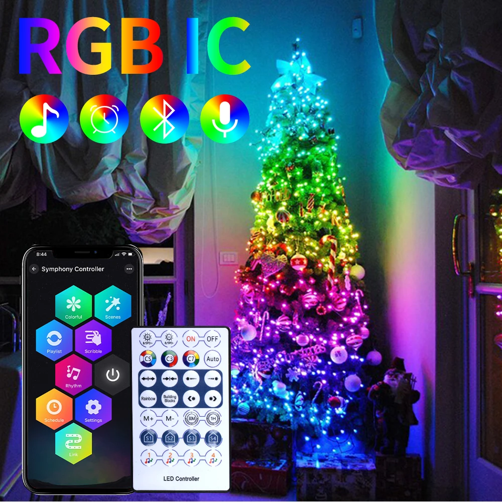 Smart Bluetooth LED Strip Lights Infrared Control RGB5050 Music Sync Flexible 5V Lamp for TV Backlight Christmas Decoration Gift
Smart Bluetooth LED Strip Lights Infrared Control RGB5050 Music Sync Flexible 5V Lamp for TV Backlight Christmas Decoration Gift