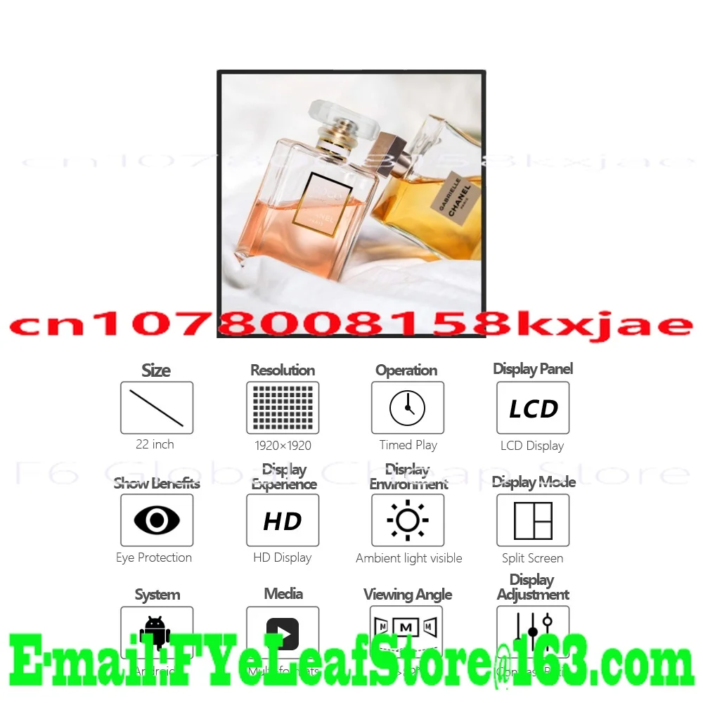 Hd Advertising Square Lcd Screen Display Video Nft Art Picture Wifi Digital Photo Frame