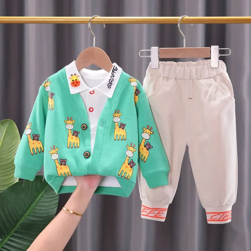 Strips Shirt Jacket T Shirt Pants 3pcs/Sets Boys Kids Clothing 2025 Autumn Outfits Kids Boys Clothes Cute Infant Cotton Suits
Strips Shirt Jacket T Shirt Pants 3pcs/Sets Boys Kids Clothing 2025 Autumn Outfits Kids Boys Clothes Cute Infant Cotton Suits