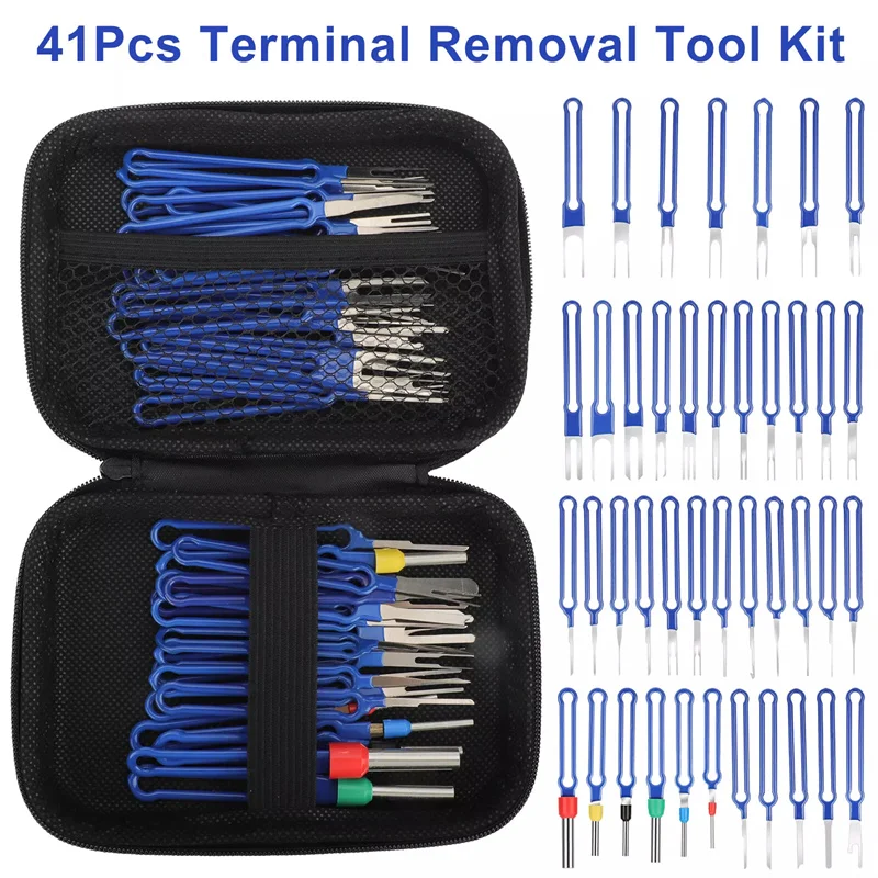 41Pcs Comprehensive Car Electrical Terminal Removal Ejector Tool, Connector Pin Extractor Release Puller For Automotive Repair
41Pcs Comprehensive Car Electrical Terminal Removal Ejector Tool, Connector Pin Extractor Release Puller For Automotive Repair