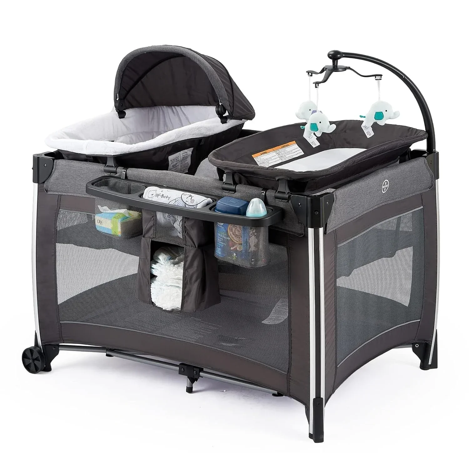 ! 4 in 1 Portable Baby Crib Deluxe Nursery Center, Foldable Travel Playard with Bassinet, Mattress, Changing Table
! 4 in 1 Portable Baby Crib Deluxe Nursery Center, Foldable Travel Playard with Bassinet, Mattress, Changing Table