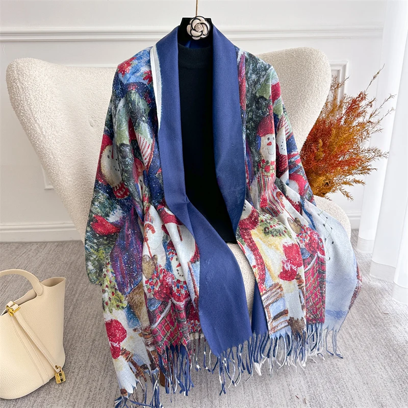 Модный женский кашемировый шарф с рисунком маслом на зиму, теплые кашемировые шали, деформированные шарфы, женские морозостойкие пончо Echarpe 
Модный женский кашемировый шарф с рисунком маслом на зиму, теплые кашемировые шали, деформированные шарфы, женские морозостойкие пончо Echarpe