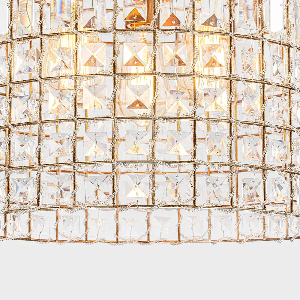 French Vintage Crystal Chandelier Dining Room Bedroom Luxury Entryway Crystal Hanging Pendant Lamp Lighting Retro American Style
French Vintage Crystal Chandelier Dining Room Bedroom Luxury Entryway Crystal Hanging Pendant Lamp Lighting Retro American Style