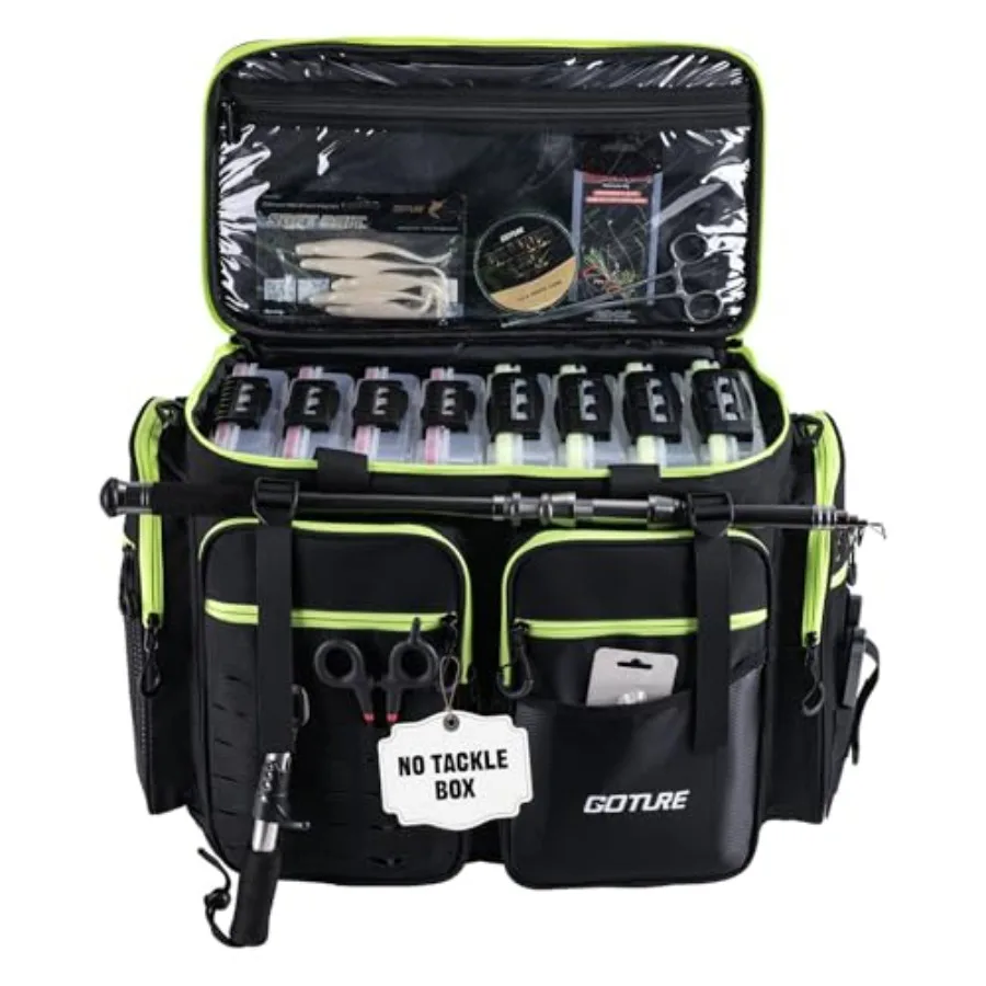 Large Tackle Bag, 1680D Water Resistant Saltwater Gear Storage Big Fishing Bag with EVA Bottom, Store Up to 8PCS 3700 Plus 4PCS
Large Tackle Bag, 1680D Water Resistant Saltwater Gear Storage Big Fishing Bag with EVA Bottom, Store Up to 8PCS 3700 Plus 4PCS