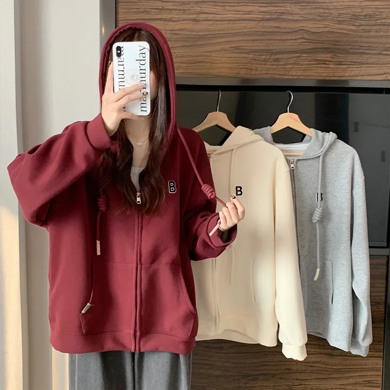Jackets for Women Fleece Hooded Sweater Women's Winter 2025 Burgundy Zipper Cardigan Thickened Coat Women Bomber Jacket Women
Jackets for Women Fleece Hooded Sweater Women's Winter 2025 Burgundy Zipper Cardigan Thickened Coat Women Bomber Jacket Women