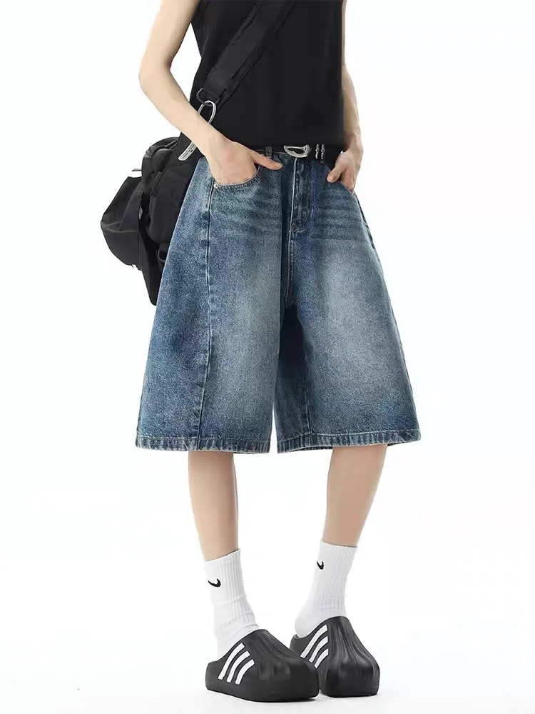 Washed American Style Casual Pants High Waist Wide Leg Jeans Shorts for Men And Women Summer Loose Fit Denim Trousers
Washed American Style Casual Pants High Waist Wide Leg Jeans Shorts for Men And Women Summer Loose Fit Denim Trousers