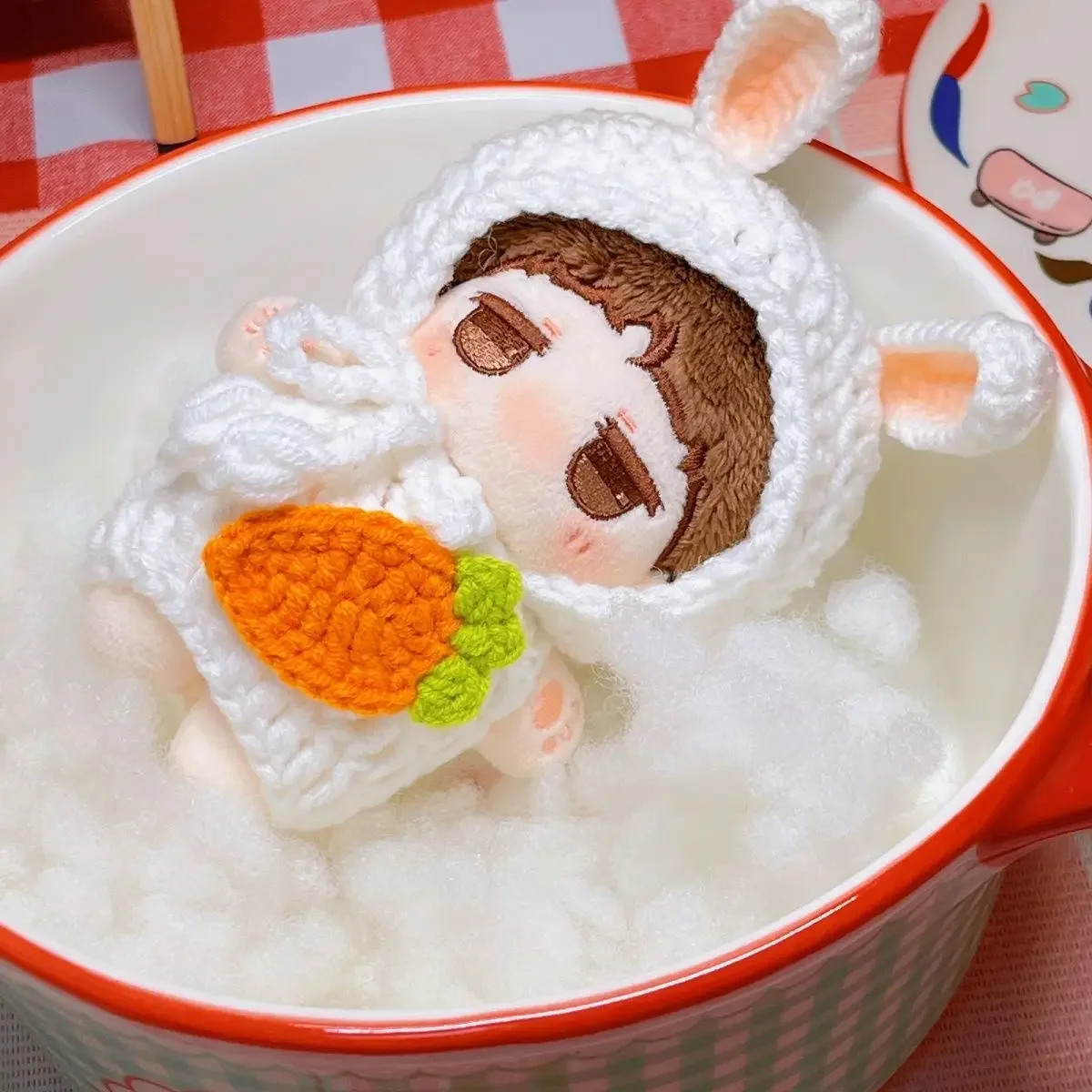 1pc Handmade Knitting 10cm Doll Clothes No Attribute Cute Rabbit with Carrots Jumpsuit Clothing Doll Dress Up
1pc Handmade Knitting 10cm Doll Clothes No Attribute Cute Rabbit with Carrots Jumpsuit Clothing Doll Dress Up