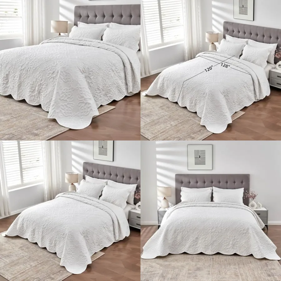 Bedspreads Extra Wide Quilt for Tall Bed Lightweight 3 Pcs Quilted Coverlet Pillow Shams Set
Bedspreads Extra Wide Quilt for Tall Bed Lightweight 3 Pcs Quilted Coverlet Pillow Shams Set