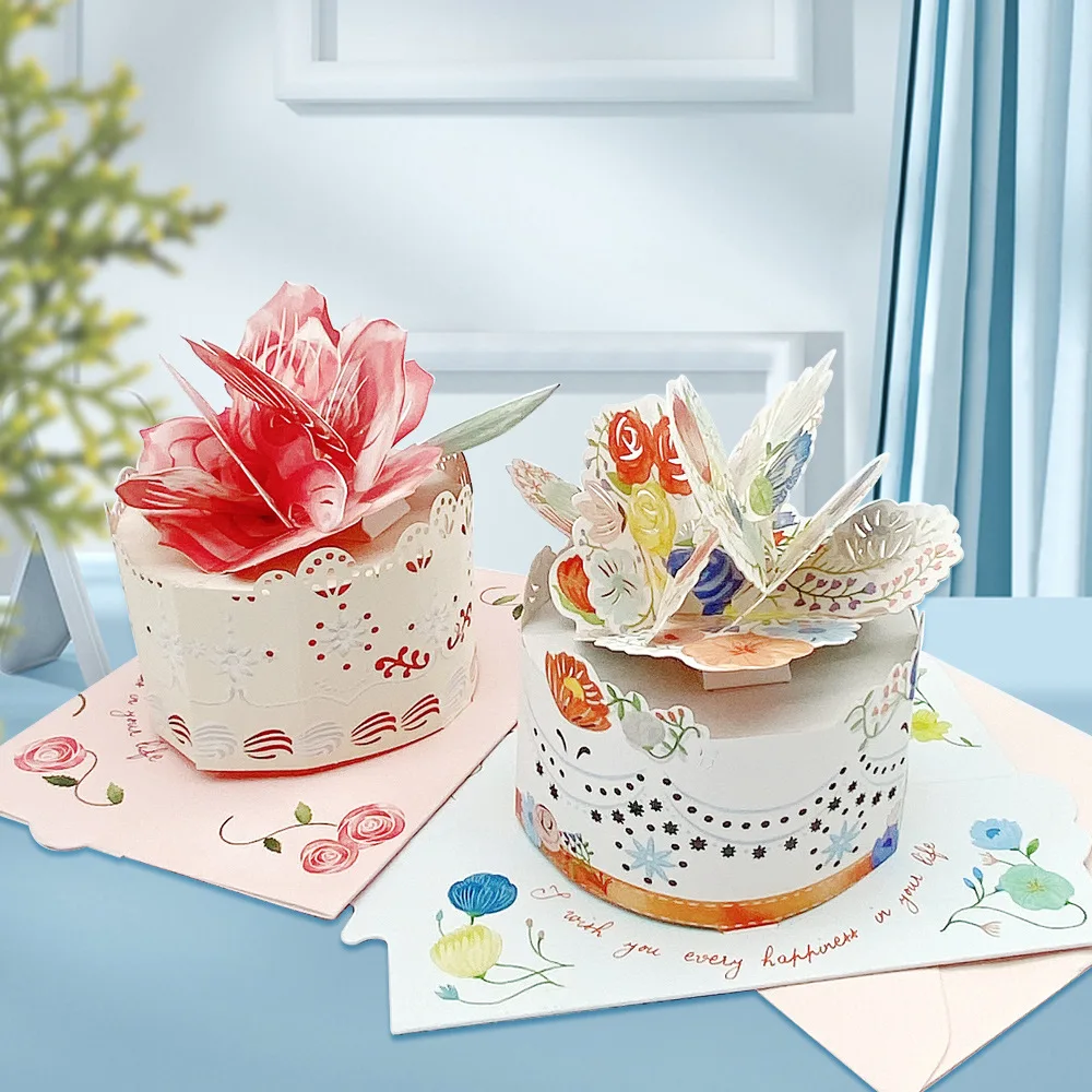 1pc Birthday Greeting Card Ins Style 3D Flower Birthday Cake Rose Message Card Creative Folding Blessing Card With Envelope
1pc Birthday Greeting Card Ins Style 3D Flower Birthday Cake Rose Message Card Creative Folding Blessing Card With Envelope